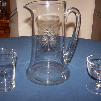 My Grandmothers Beautiful Pitcher and Glasses - Glassware