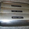Vintage Wax paper dispenser made of  Aluminum . Original Paper still in it 