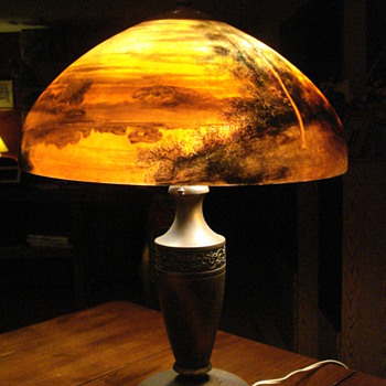 Reverse Painted Lamp -- Beautiful, but what is it worth!