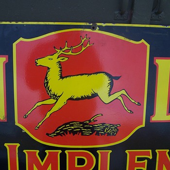 Porcelin John Deere farm implement sign