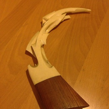 Carved ivory tusk 