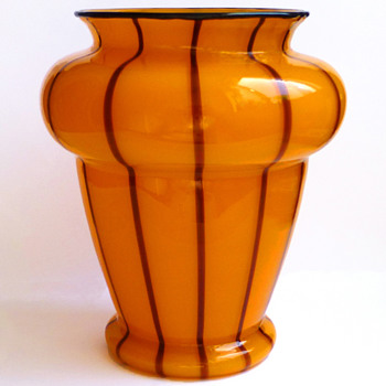Loetz Ausführung 157 - Orange-Yellow and Black - Art Glass