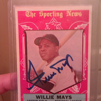 1959 all-star #563 autographed Willie Mays baseball card