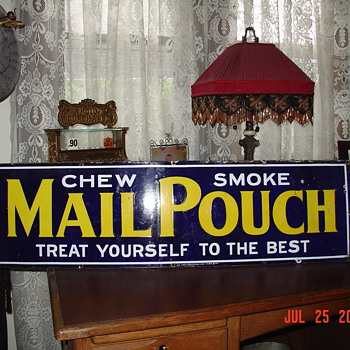 Mail Pouch Porcelain Sign...Three Colors...1930's - Tobacciana