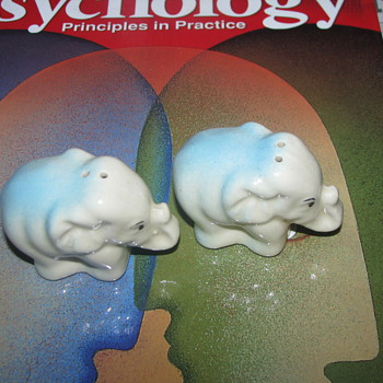 Light blue elephant salt and pepper shakers