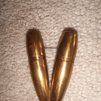WW2 Trench Art "V" for Victory pin from bullets - Military and Wartime