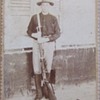 Cabinet card of Spanish American War soldier with his Krag Rifle