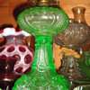 Apple Green Princess Feather Oil Lamp