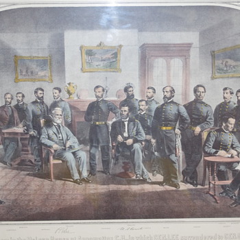 Print depicting the officers in The McLean House, Appomattox. - Posters and Prints