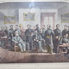 Print depicting the officers in The McLean House, Appomattox.