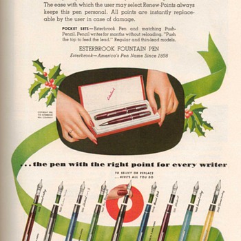 1952 - Esterbrook Pens Advertisement - Advertising