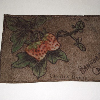 LEATHER POSTCARD FROM 1908 - Postcards