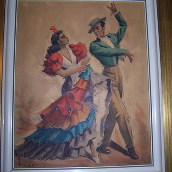 1940,s Luser painting - Art Deco
