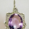 Antique Amethyst Marcasite Sterling Lavaliere Pendant Germany