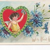 Bachelor Button Flower Valentine Postcard