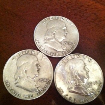 Ben Franklin .50$ Half Dollars 90% Silver - US Coins