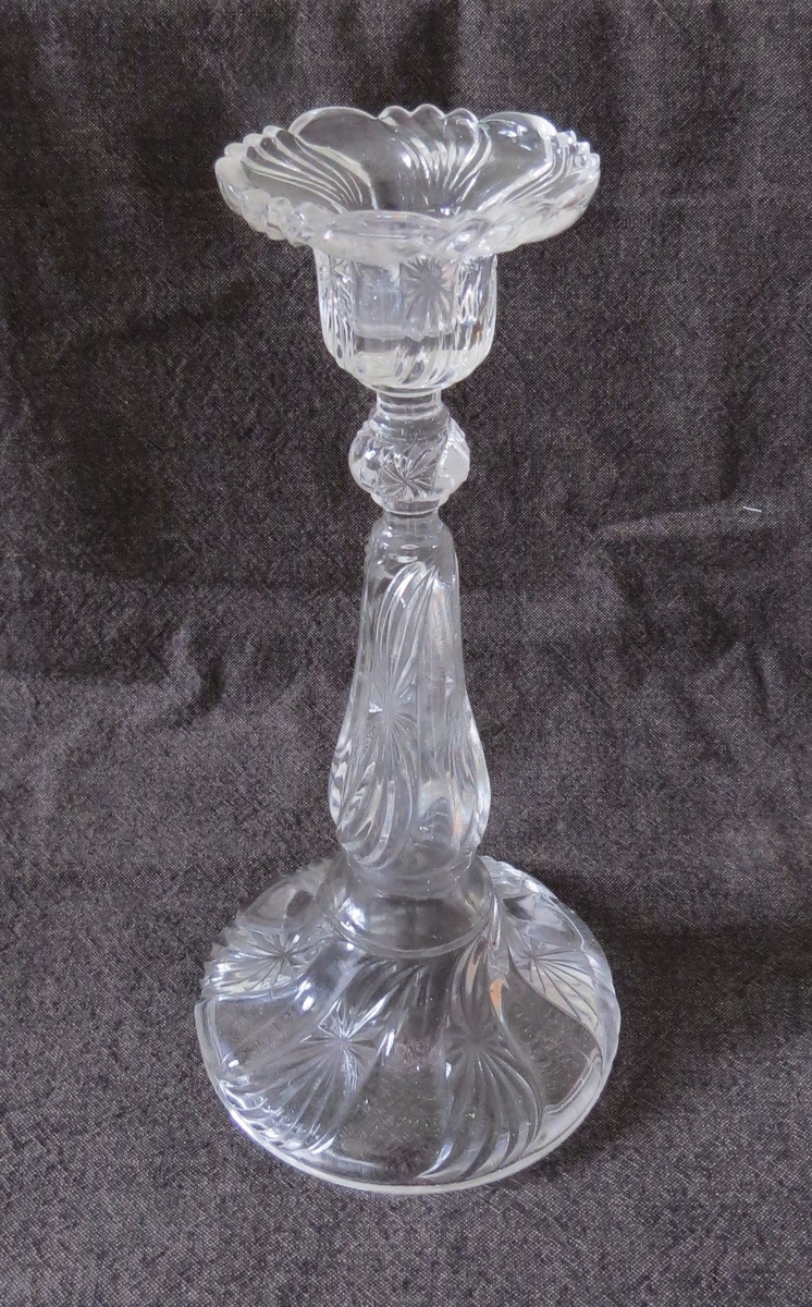 Pressed glass taper candle stick Collectors Weekly