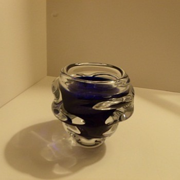 Cobalt blue glass vase - Art Glass