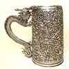 Chinese Export silver mug with dragon handle