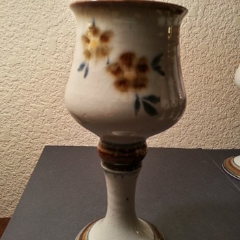 Stoneware Goblets Crackle Glazed or Studio Art? - Art Pottery