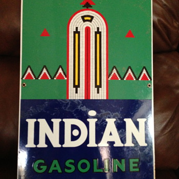 Indian Gasoline Pump Sign - Petroliana