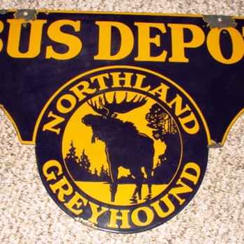 i also love transportation signs and these all original Bus signs fall into that category.. - Advertising