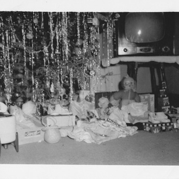 Christmas Day 1949 old toys  - Photographs