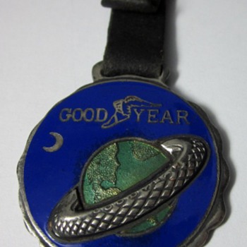 Early Goodyear tires Enamel Watch Fob