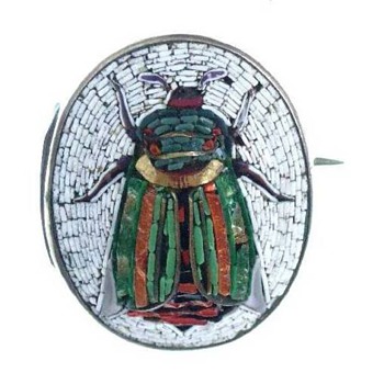 Micro Mosaic Beetle brooch - Fine Jewelry