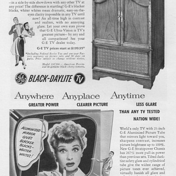 1952 - Gen. Elec. Model 21C206 Console TV Advertisement