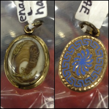 Circa 1860s Victorian hair pendant - Victorian Era