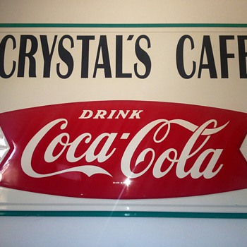 Large Coca Cola fishtail sign - Coca-Cola
