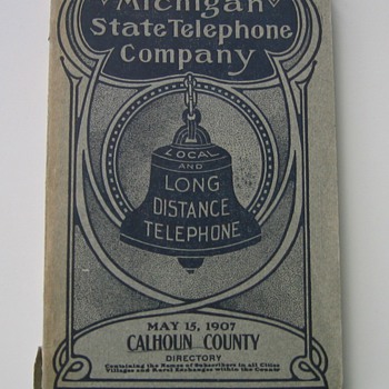 1907 Battle Creek Michigan Phone Book with Kellogg's Number - Telephones