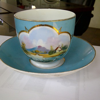 Hand painted cup and saucer - China and Dinnerware