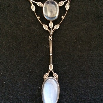 Liberty & Co silver moonstone Arts & Crafts pendent necklace. - Fine Jewelry