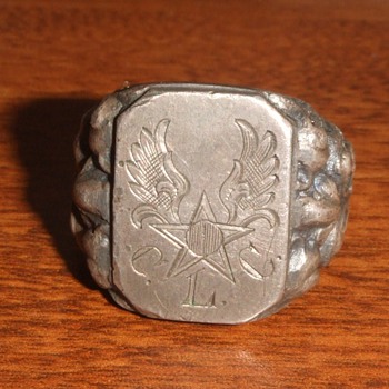 WW2 German Silver Trench Art Ring for Army Air Corps soldier - Military and Wartime