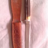 Vintage Queen Steel Fixed Blade Knife With Leather Sheath