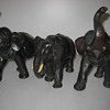 Bronze elephants with ivory tusks