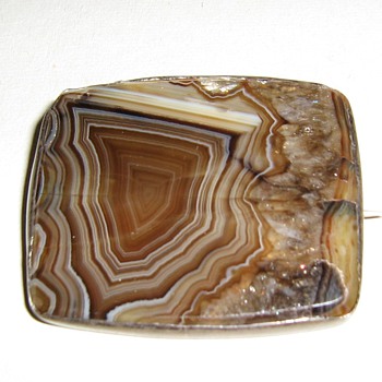 Agate pin/pendant? set in sterling - Fine Jewelry