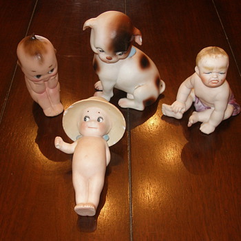 kewpies, dog, farmer,  - Dolls