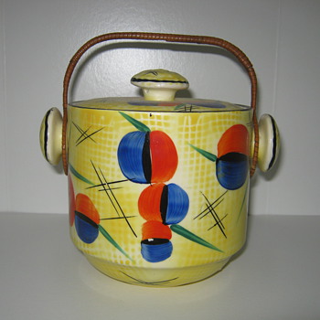Czechoslovakia Pottery Biscuit Barrel Rare Decor 1930's - Art Pottery