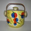 Czechoslovakia Pottery Biscuit Barrel Rare Decor 1930's