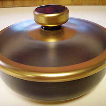 Smoky Glass Covered Candy Dish - Glassware