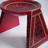 Mexican? Folk Ark Stool w/Bowl Top~Applied Design~Heavy & Old,