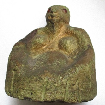Memphis, TN Antique African-American Folk Art Sculpture of a Pregnant Woman - Visual Art