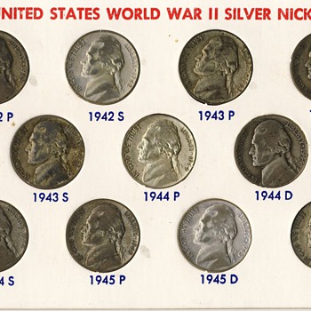 U.S. WW II Silver Nickels (1942-1945)