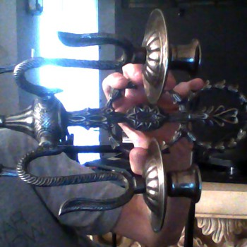 Elaborate Antique Silver Candle-holder!