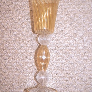Venetian Iridescent Wine Chalise TJ MAX - Art Glass