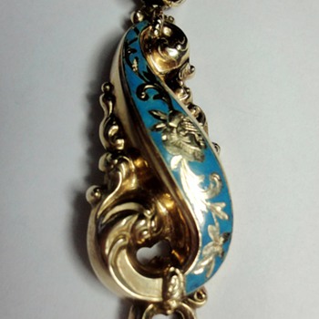 Biedermeier  gold enameled pendant - Fine Jewelry