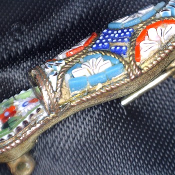 Micro Mosaic little shoe brooch - Fine Jewelry